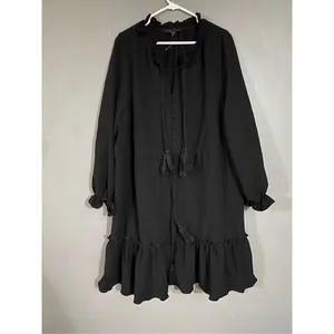 English Factory Black Tassel Trim Ruffle Hem Tiered Dress Size 2X NWOT thumbnail 3