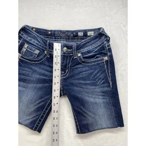 Miss Me Jeans Womens Size 25 cutoff jorts/shorts Bermuda Embellished flap Pocket thumbnail 3