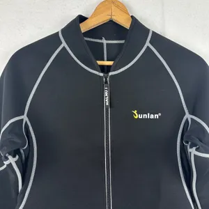 Sunlan Neoprene Jacket Black Gray Trim‎ Full Zip Activewear Women's XL thumbnail 3