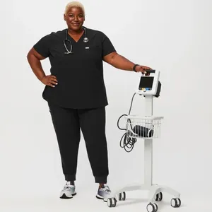 Figs Black Scrub Top 4X thumbnail 3