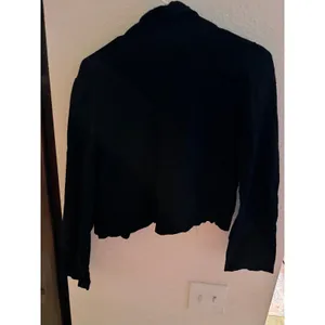 Xi Womens‎ Black Cropped Blazer Jacket Two Button Made in USA J1179 L thumbnail 6