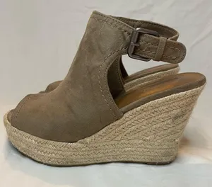 Target - Universal Thread Suede Espadrille Wedge Sandal Heels, Tan, Size 6, EUC thumbnail 2