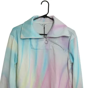 ACEGOLFS Women's Size Small Pastel Tie Dye Quarter Zip Sweatshirt Sun Protection thumbnail 2