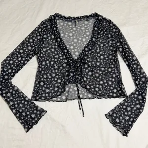 Free People Marne Star Sheer Mesh Top Women Small Black White Celestial Festival thumbnail 3