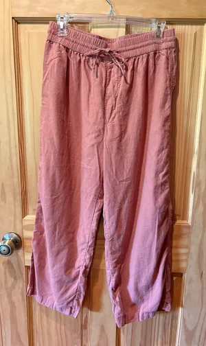 Abercrombie & Fitch Drawstring lined Pants linen blend in Dusty Pink thumbnail 1