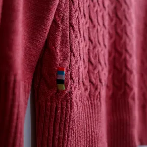 Smartwool Dacono Ski Sweater Cable Knit Turtleneck Women‎ Size S Red Merino Wool thumbnail 12