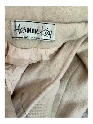 VTG Herman Kay Beige Wool Blend Car Coat Made in USA Oatmeal Cream Jacket Women’s thumbnail 4