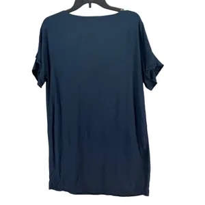 Madewell Easy Mini Dress Womens M Blue Ruffle Sleeves V Neck Preppy‎ SMALL FLAW thumbnail 4