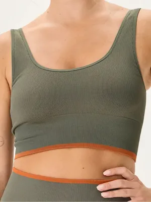 Outdoor Voices Green Orange Sports Bra Size Medium thumbnail 1