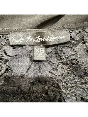 For Love & Lemons Black Lace & Sheer Long Sleeve Blouse – Size XS thumbnail 10
