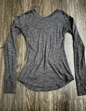 Lululemon 5 Mile Long Sleeve Tiger Space Dye Dark Slate Black thumbnail 1