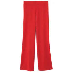 Mango Berries Red Wide Leg Knit Trousers High Rise Side Slit Pants XL‎ NEW thumbnail 4