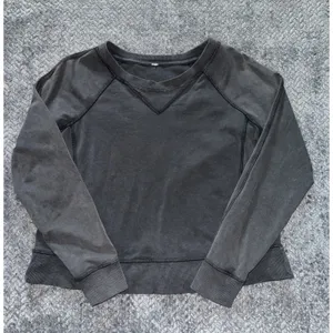 Lululemon Women's Loop Back Crew Pullover Cropped Sweatshirt Gray Size 6 thumbnail 1