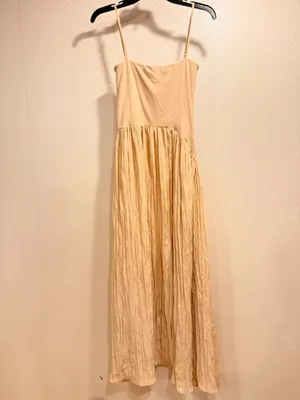 Anthropologie Find Me Now Gold Asymmetric Drop Waist Maxi Elegant Dress Modern Evening Size XS thumbnail 7