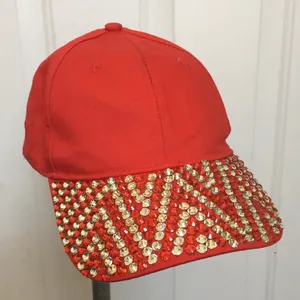 FINAL MARKDOWN Ladies Glam Bling Red Zigzag Ball Cap thumbnail 1