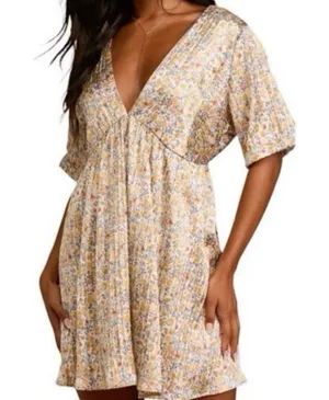 Lulu’s Express Yourself floral Dress Satin material NWOT size Large boho thumbnail 1