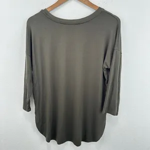 Babaton Women's Tunic Top‎ Olive Green 3/4 Sleeve Round Neck Casual Relaxed thumbnail 2