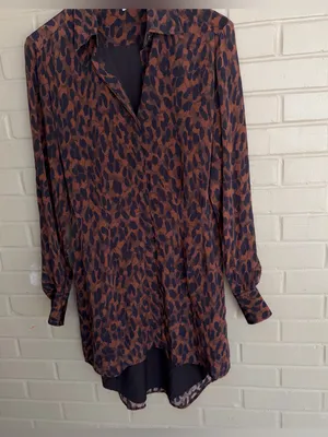 NEW KARINA GRIMALDI kylie print mini dress - in leopard brown XS Oversized thumbnail 4