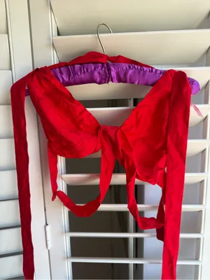 For Love And Lemons Red Crisscross Halter Bandeau thumbnail 4