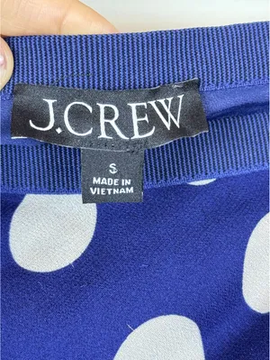 J.Crew New Gwyneth Midi Slip Skirt S Navy White Polka Dot Viscose Chiffon CI644 thumbnail 3