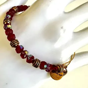 ALEX AND ANI red and gold tone beaded bracelet thumbnail 7