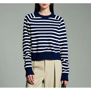 NWT J.Crew Relaxed Stripe Crewneck Sweater Womens Chunky Knit Nautical Fisherman thumbnail 2