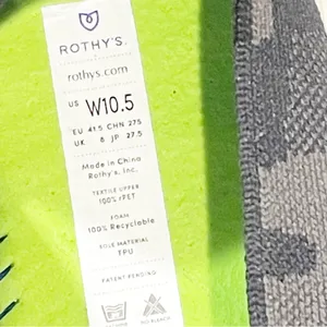 ROTHY'S 'The Sneaker' Size 10.5 Black‎ & Gray Camo Knit Slip On Flats thumbnail 7