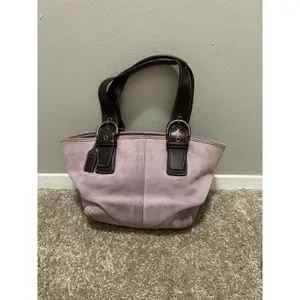 Y2K Vintage Rare Coach Lavender Soho Suede Tote 2004 thumbnail 3