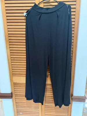 JLUXLABEL Black Double-Lined Pleated Wide Leg Palazzo Pants High Waist - Size S thumbnail 12