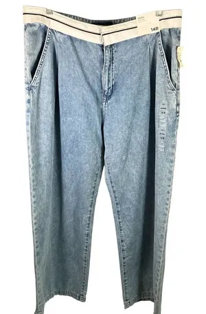 Aeropostale Womens 14R‎ Trouser Jeans White Waistband Light Wash Denim New thumbnail 1