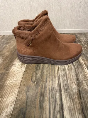 Ryka Brown Faux-Suede Fur-Trim Ankle Booties Size 8 thumbnail 9
