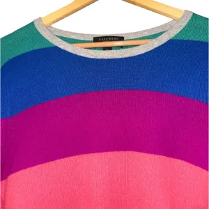 Charter‎ Club Cashmere Rainbow Sweater Women's Large Lightweight Soft Beach Cozy thumbnail 3