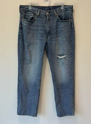 Levi’s 550 Distressed Denim Light Wash Vintage 90s Mom Jeans 36 x 30 Plus Size thumbnail 1