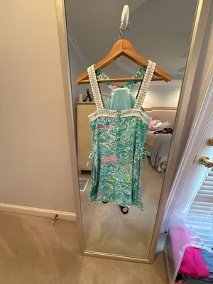 Lilly Pulitzer Ryder Romper Green Sunshine City Size 00 Beauty! thumbnail 6