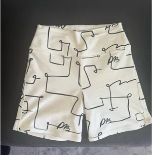 WeWoreWhat White Bike Shorts with Black Scribble Graphic thumbnail 2