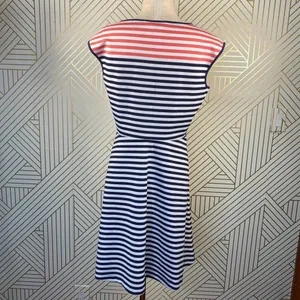 Draper James Stripe Ponte‎ A-Line Dress Navy Coral thumbnail 8