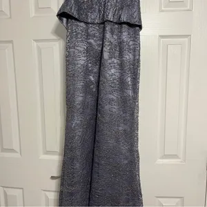 Jovani Purple & Gold Embellished Strapless Dress thumbnail 2