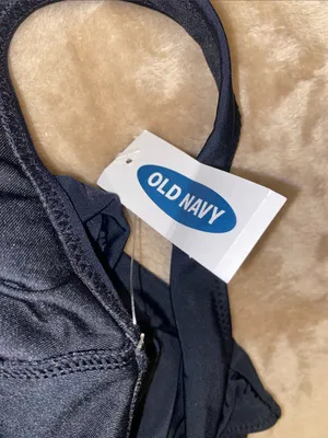 NWT Old Navy Black One-Piece Swimsuit with Ruched Sides thumbnail 2