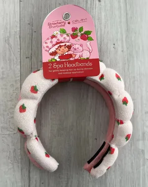 Celavi X Strawberry Shortcake Spa Sponge Bubbled Handmade Headbands 2 Pack Pink thumbnail 1