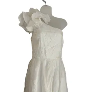 Lulu’s Sweet Definition White Burnout Ruffle One Shoulder Midi Dress Bridal thumbnail 3