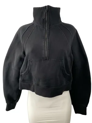 Lululemon Scuba Women's Black Oversized Half Zip Long Sleeve Sweatshirt Top Sz 6 thumbnail 1