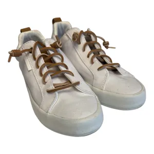 Sperry White Canvas Boat Shoe w/Tan Leather Accents Bermuda Beach style Size 6.5 thumbnail 1