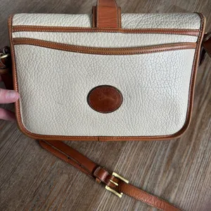 Vintage Dooney & Bourke AWL Equestrian Bag Natural Cream British Tan Brass USA thumbnail 10