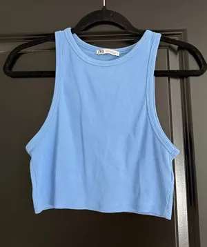 Zara ribbed cropped tank  thumbnail 1