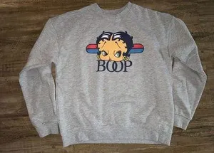 2018 Grey Betty Boop Crewneck sweatshirt Size M Womens thumbnail 1