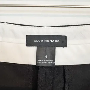 Club‎ Monaco Ryanne Pants Size 4 Black Wool Tuxedo Stripe Trouser Dark Academia thumbnail 7