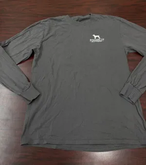 Straight Up Southern Dog Graphic Long Sleeve Grey Tee Size Medium thumbnail 1