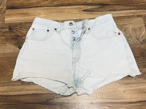 Levi’s 501 Original Fit Women’s Cut-off Jean Shorts Fly Button Closure Size 28 thumbnail 1