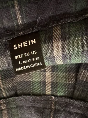 SheIn Green Navy Plaid Pleated Mini School Girl Skirt Dark Academia L thumbnail 6