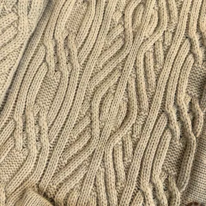 Croft Barrow Wool Blend Cardigan Women XL Cable Knit Beige Button Front Vintage thumbnail 4